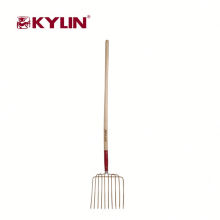 Factory Supplier Wooden Handle Turning Carbon Hoe And Fork